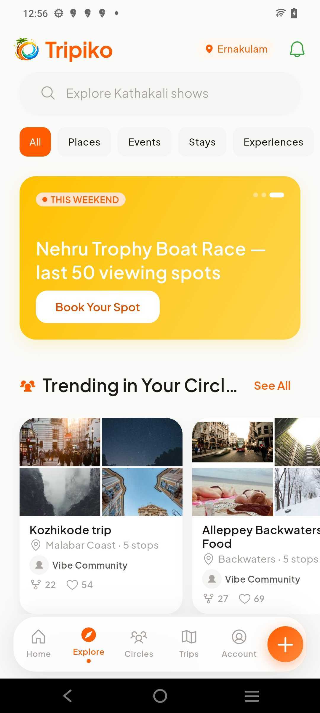 Tripiko app screen 1